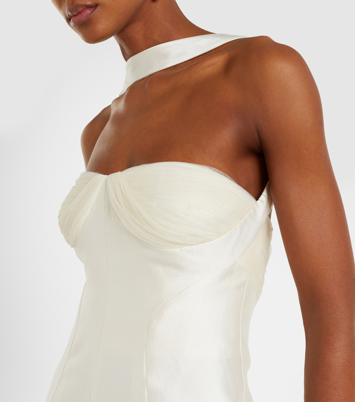 Danielle Frankel Bridal Lette wool and silk bustier gown