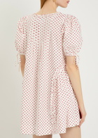 Damson Madder Meri Polka-dot Ruffled Cotton-poplin Mini Dress White