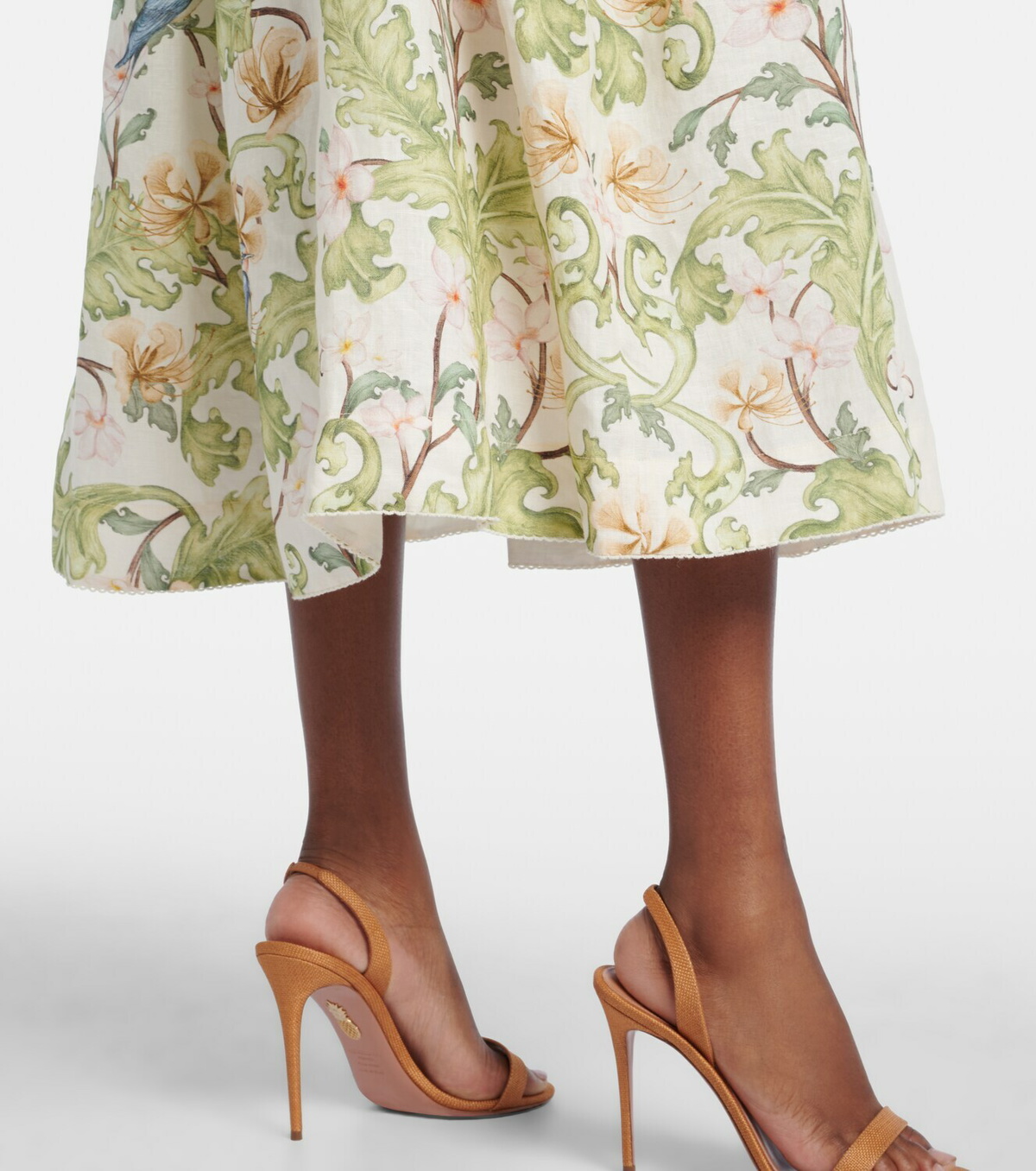 Agua by Agua Bendita Balsa Anhelo floral linen midi dress