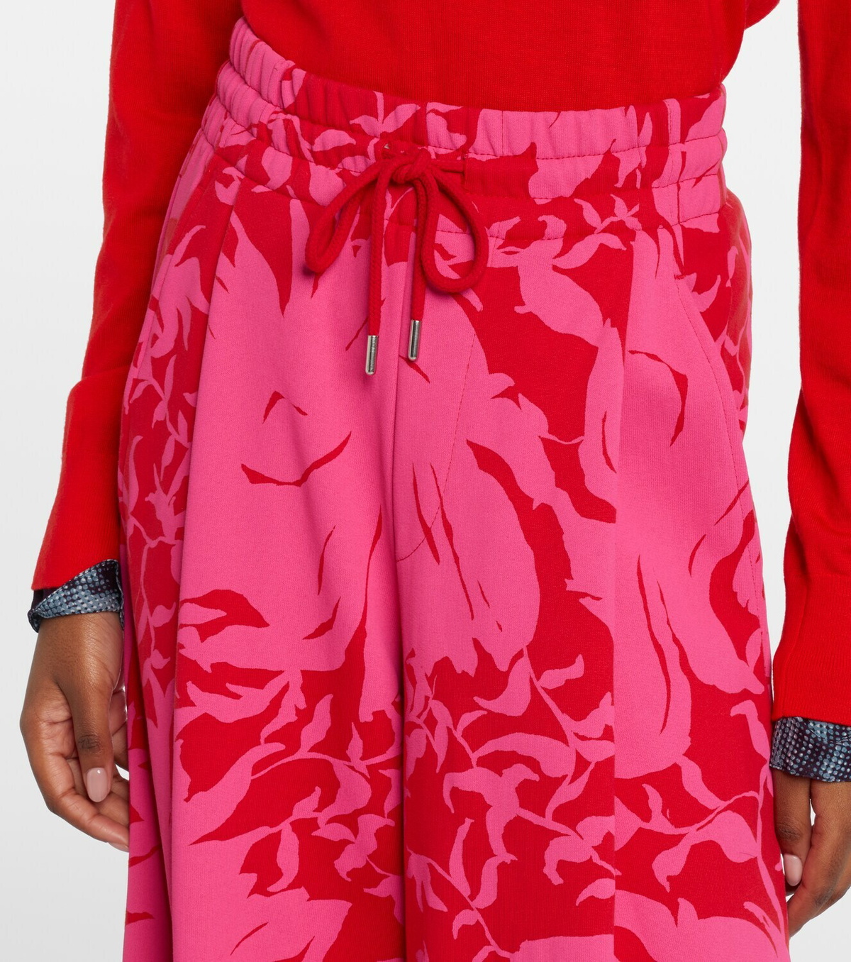 Dries Van Noten Floral pleated cotton jersey sweatpants