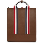 Thom Browne Brown Lined Leather Tote