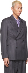 mfpen SSENSE Exclusive Grey & Purple Pinstriped Blazer