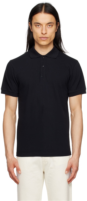 Photo: Husbands Black Two-Button Polo