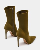 Steve Madden Mackena Booties in Olive Satin