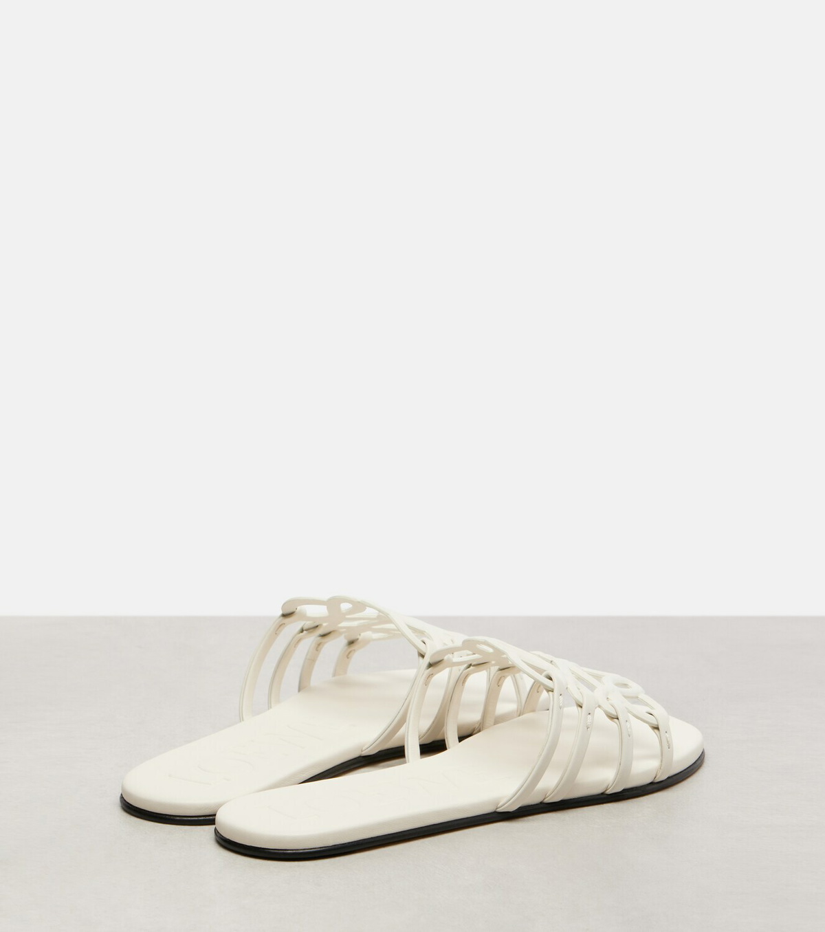 Loewe Petal Anagram leather slides