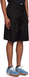 Marine Serre Black Moon Diamond Jacquard Tailoring Shorts