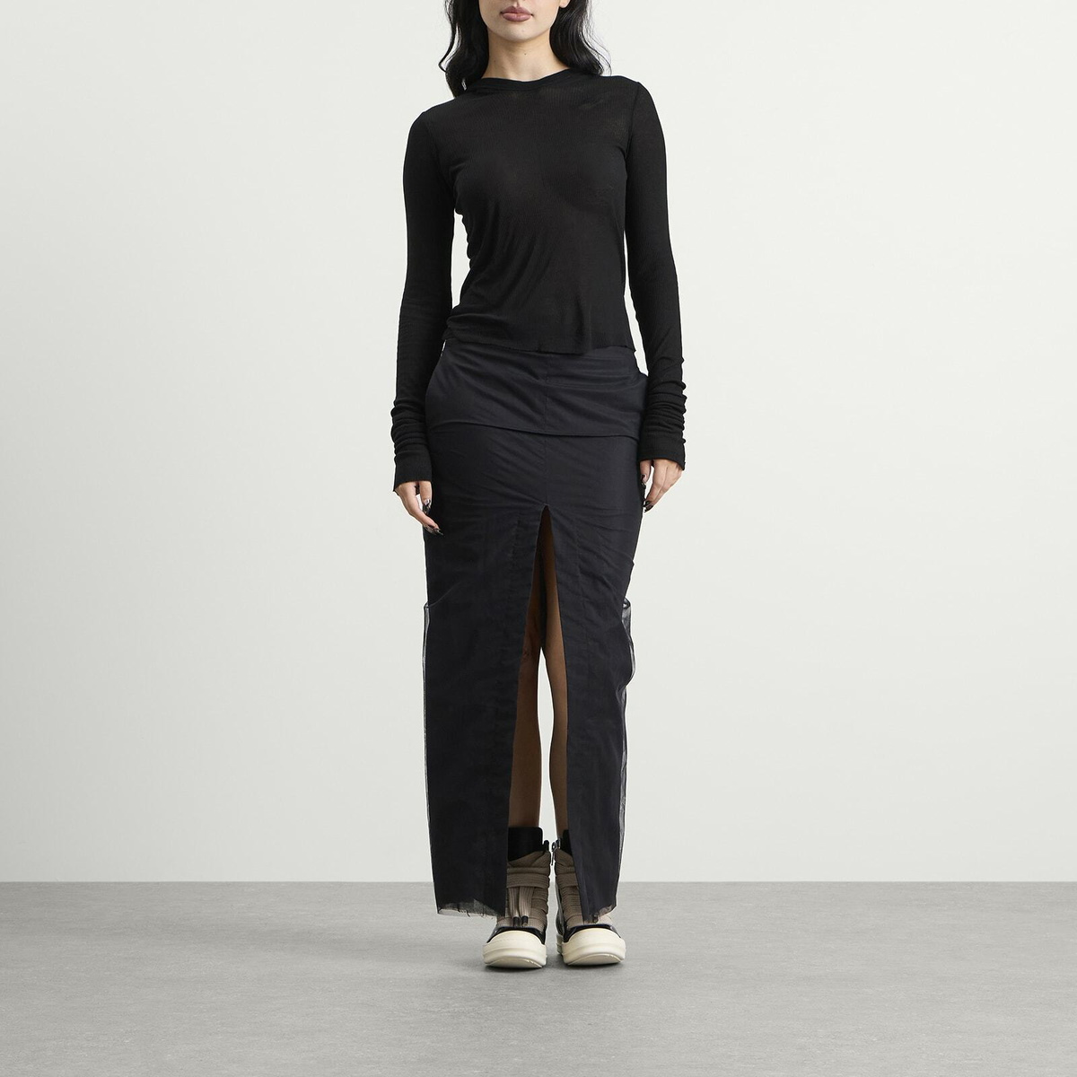 Rick Owens Women's Long Sleeve Hooded Top in Black
