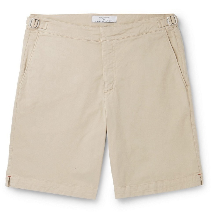 Photo: Kingsman - Orlebar Brown Dane Slim-Fit Cotton-Blend Twill Shorts - Sand