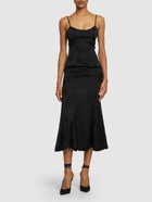 THE ATTICO - Jacquard Satin Sleeveless Midi Dress