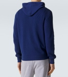 Brunello Cucinelli Logo ribbed-knit cotton zip-up hoodie