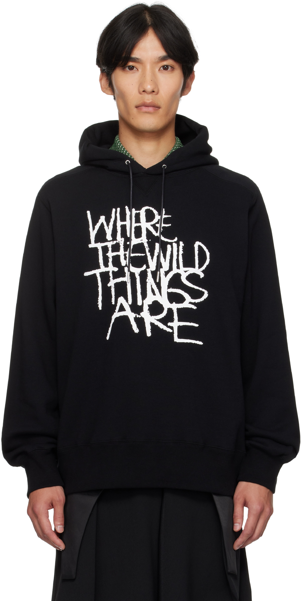 sacai Black Sponge Sweat x Nylon Twill Hoodie Sacai
