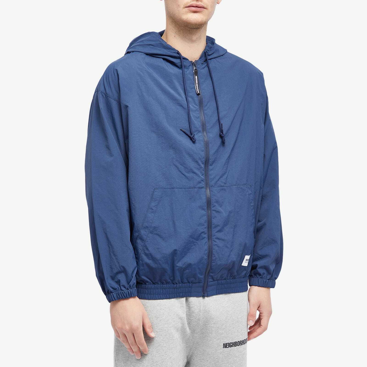 Neighborhood Men's Hooded Zip Up Jacket in Navy Neighborhood