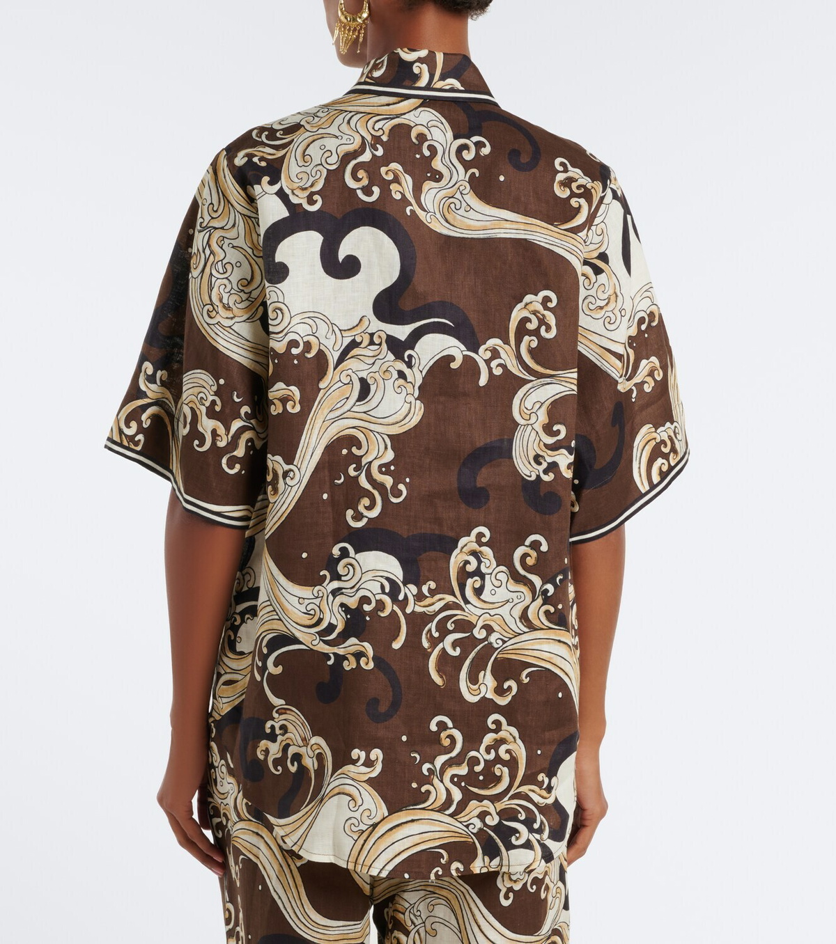 Alémais Otis printed oversized linen shirt