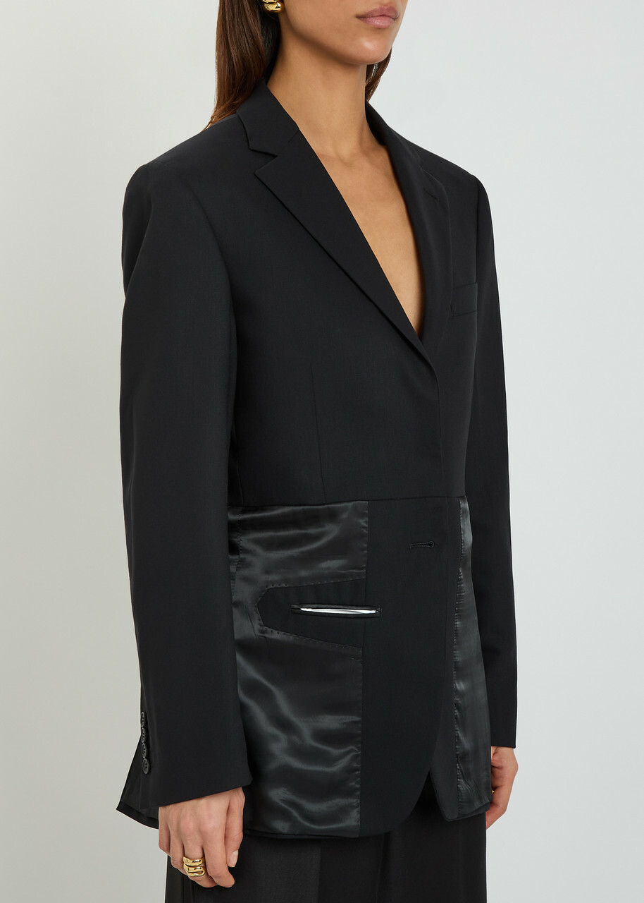 Bettter Inside Out Paneled Wool Blazer Black