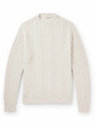 Agnona - Cable-Knit Cashmere and Silk-Blend Mock-Neck Sweater - Neutrals