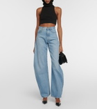 Alaïa Hooded cotton-blend crop top