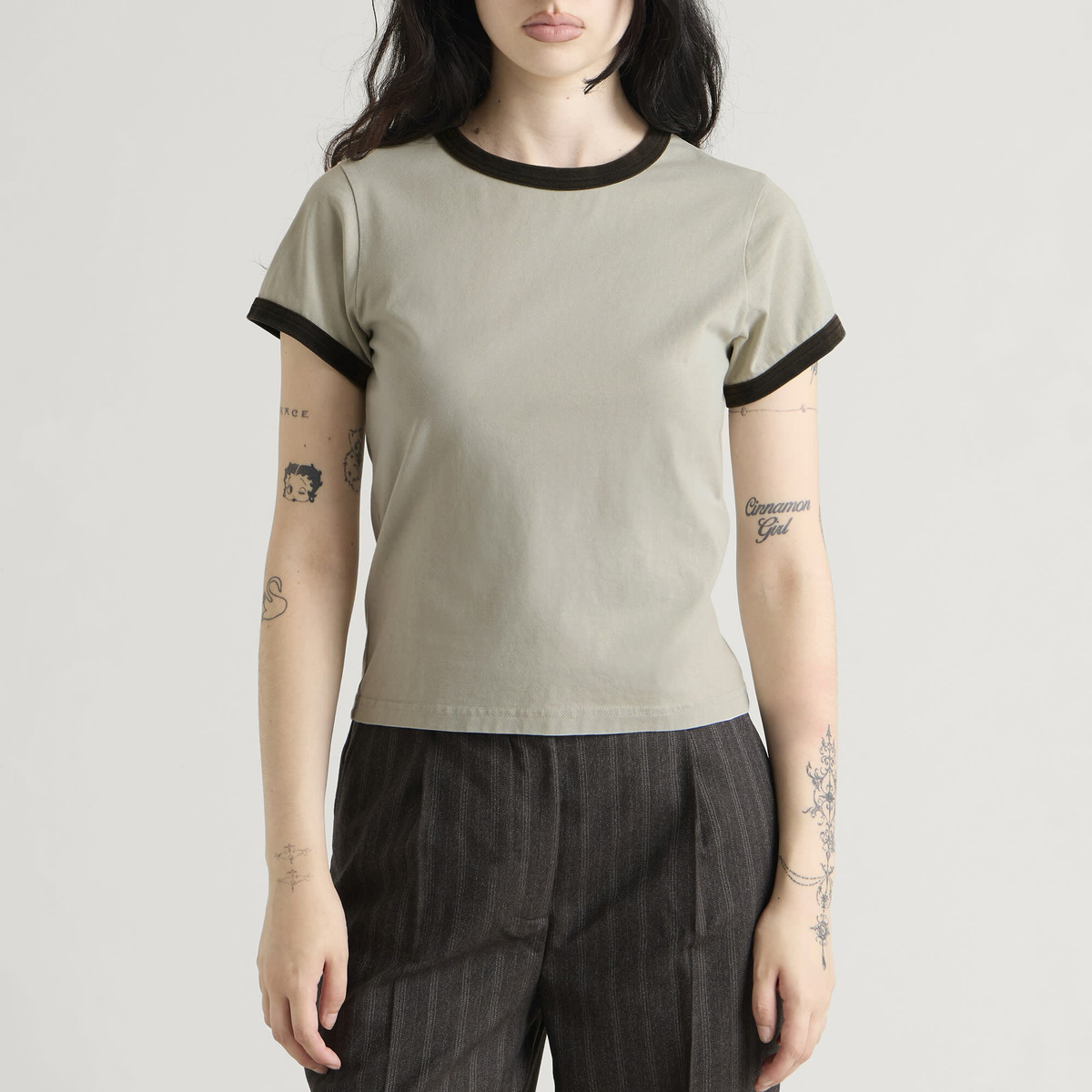 mfpen Women's Ringer T-Shirt in Washed Clay