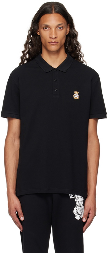 Photo: Moschino Black Teddy Patch Polo