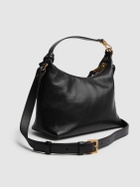VERSACE Versace Tag Leather Hobo Bag