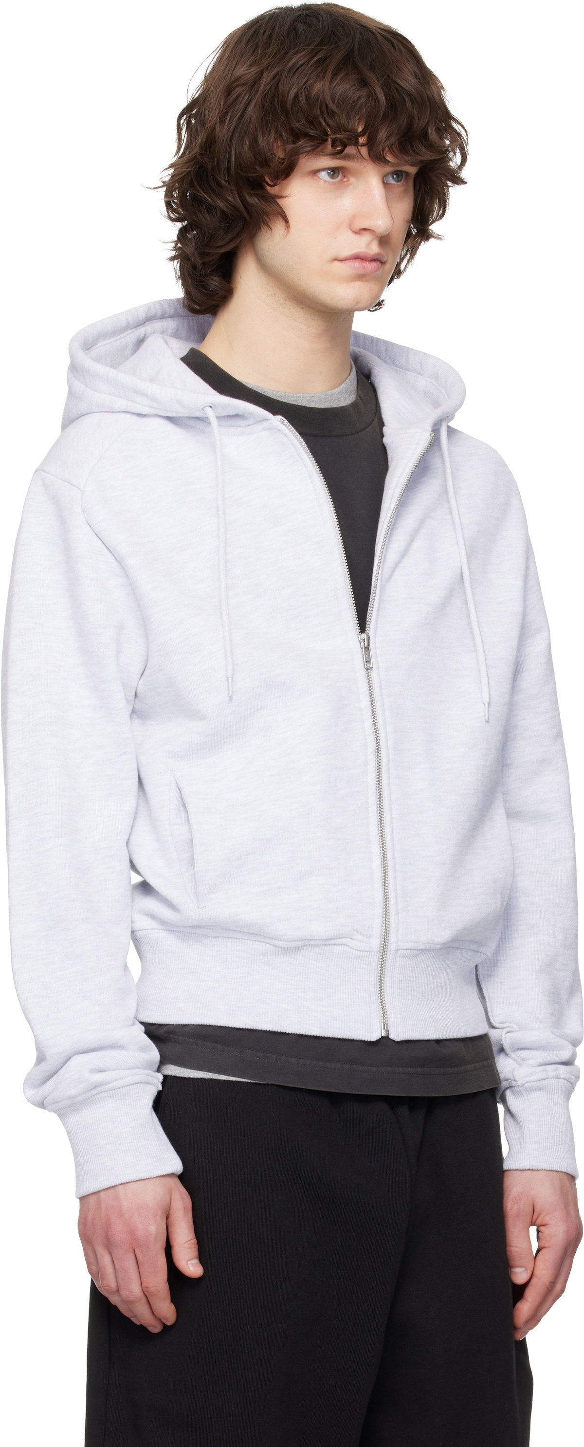 Entire Studios Gray Slim Zip Up Hoodie