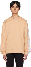 Balmain Brown Printed Long Sleeve T-Shirt