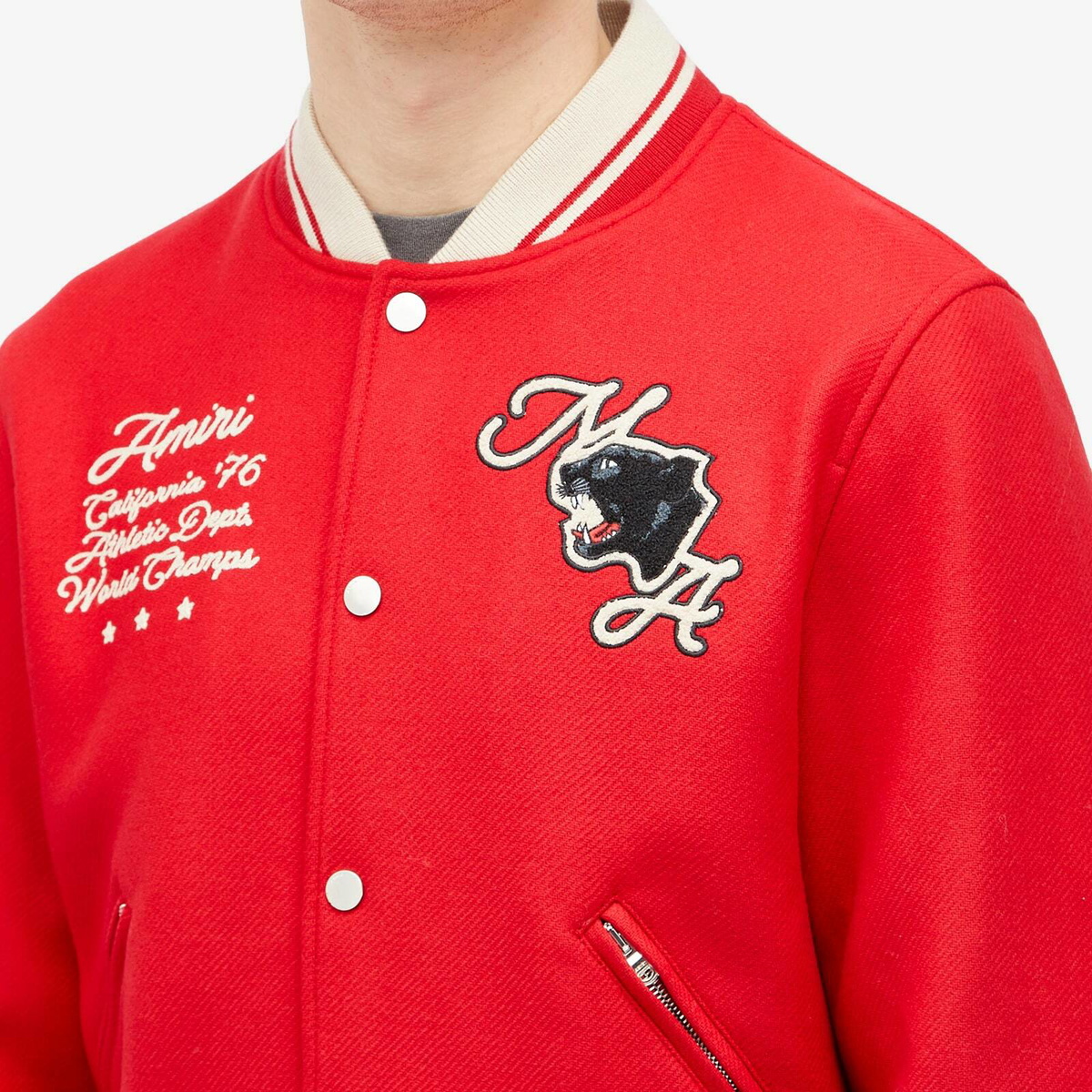 AMIRI Men's Panther Bomber Jacket in Varsity Red Amiri