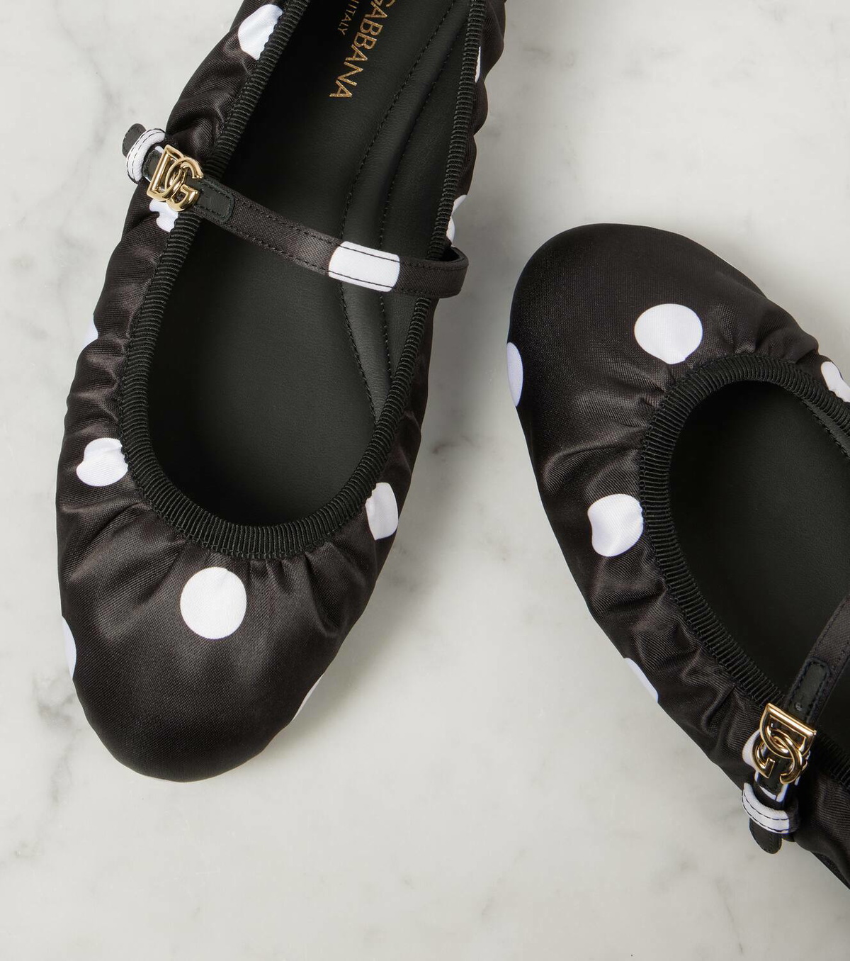 Dolce&Gabbana Odette polka-dot satin ballet flats