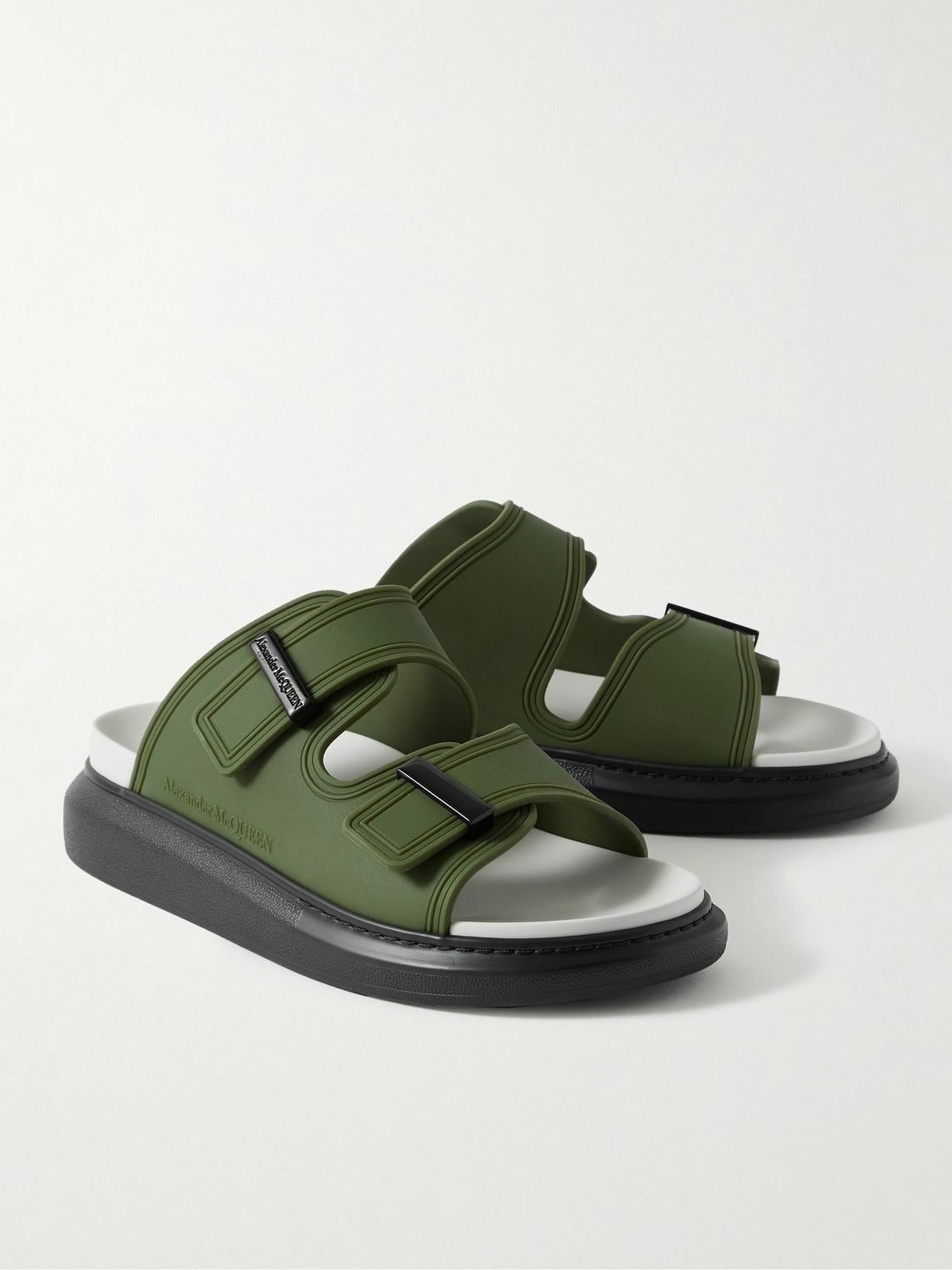 Alexander McQueen - Rubber Exagerrated-Sole Slides - Green  display picture 3