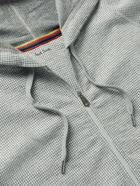 Paul Smith - Checked Cotton-Blend Jersey Zip-Up Hoodie - Gray