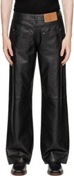 VAQUERA Black Backwards Leather Pants
