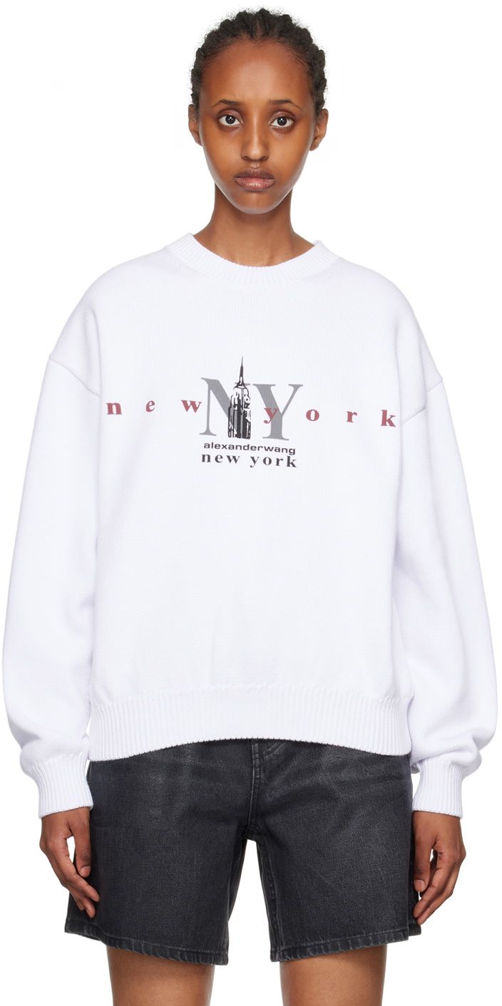 Alexander wang white sweatshirt new arrivals