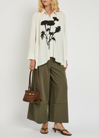 High Thank You Printed Crepe Shirt Cream