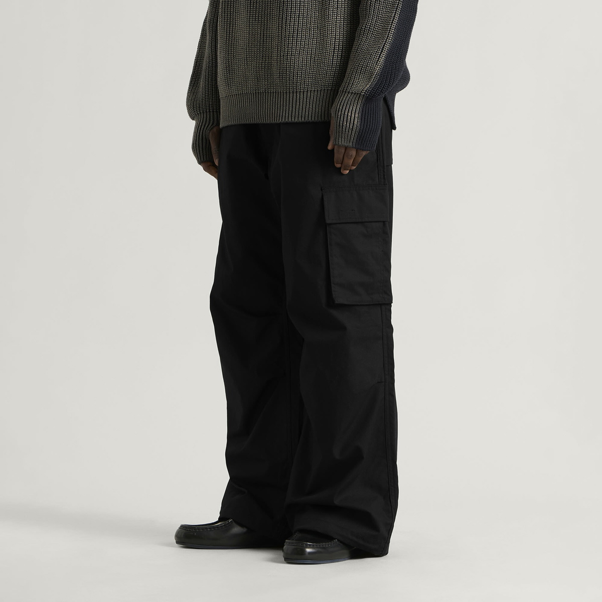 Comme des Garçons Homme Men's Cotton Ripstop Cargo Trousers in Black