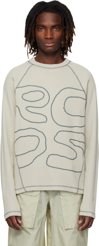 Photo: RCOS Beige Stack Logo Waffleknit Longsleeve T-shirt