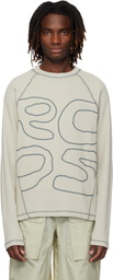 RCOS Beige Stack Logo Waffleknit Longsleeve T-shirt
