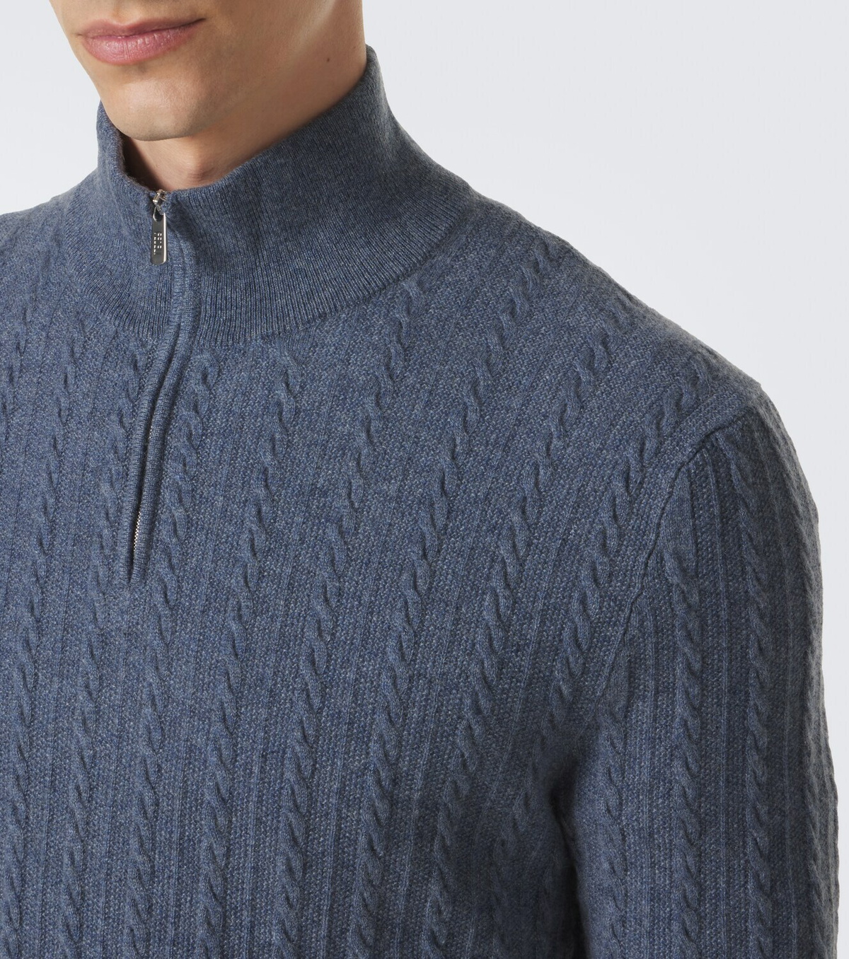 Fedeli Cable-knit cashmere half-zip sweater
