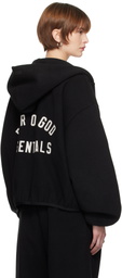 Fear of God ESSENTIALS Black Brushed Hooded Bomber Jacket