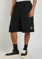 Kidwest Script Logo-print Cotton Shorts Black