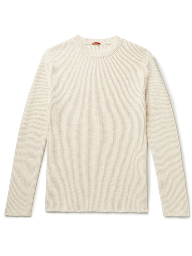 Photo: Barena - Ribbed Linen and Cotton-Blend Sweater - Neutrals