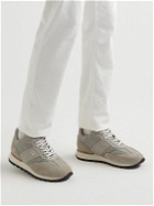 Dunhill - Legacy Runner Suede-Trimmed Leather and Nylon Sneakers - Gray