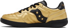 Saucony Gold & Black 586i Leather Sneakers