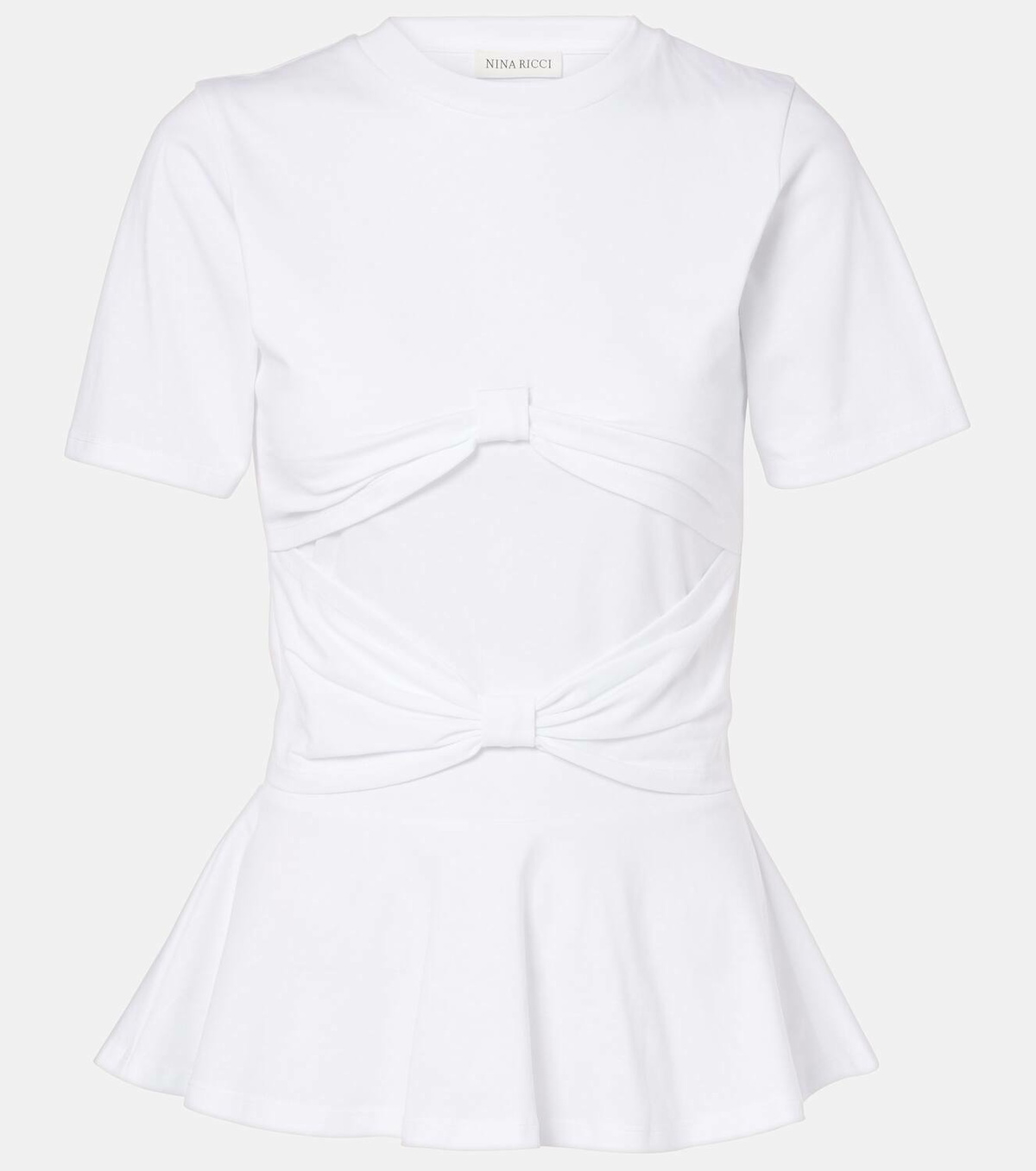 NINA RICCI ホワイト レース コットンTシャツ 半袖 NINA RICCI ホワイト レース コットンTシャツ 半袖 - メルカリ