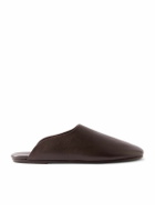 The Row - Nicco Full-Grain Leather Mules - Brown