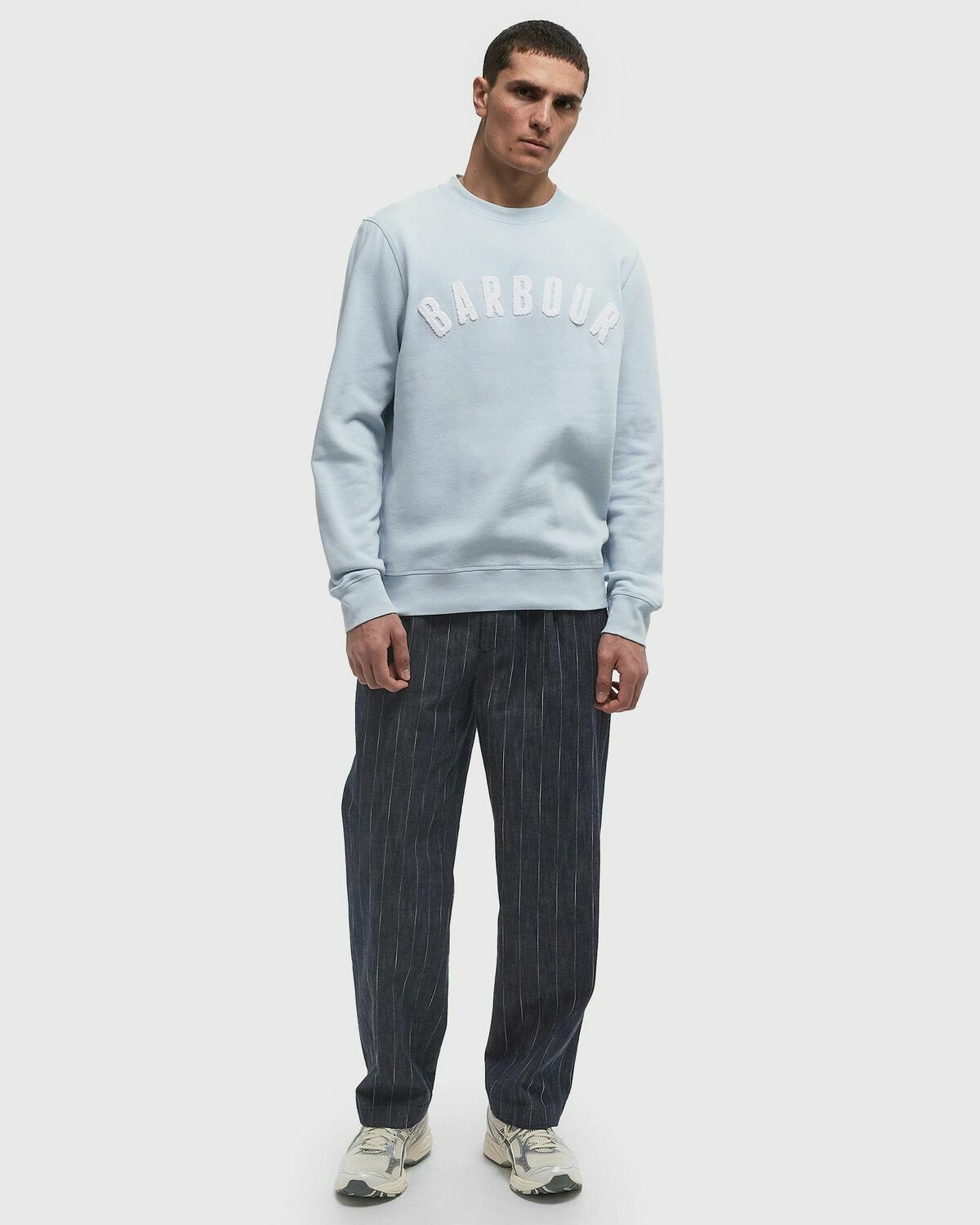Barbour Prep Logo Crew Blue Mens Sweatshirt