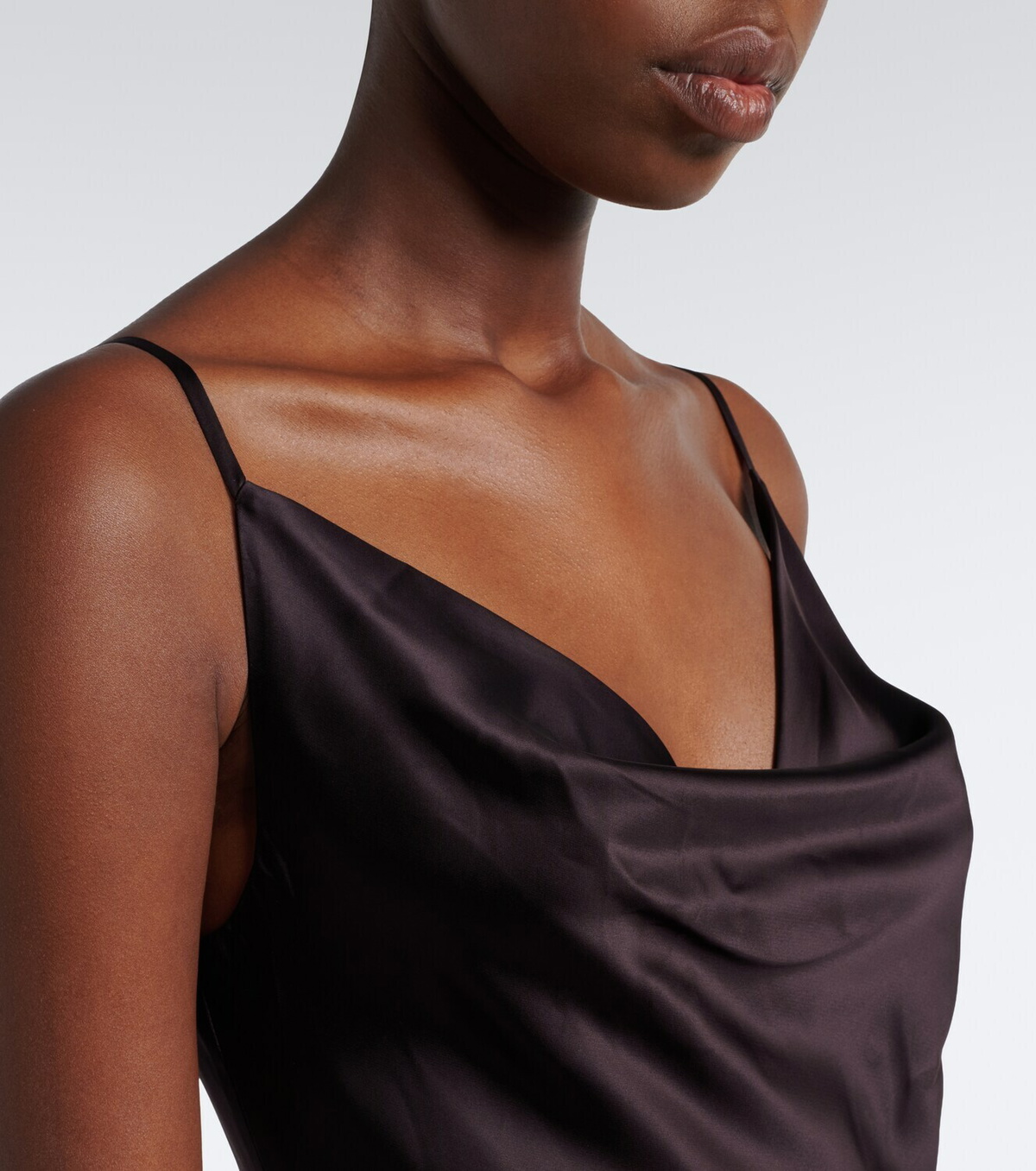 Acne Studios Lace-trimmed satin slip dress
