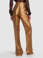 ALBERTA FERRETTI High Rise Mikado Silk Blend Wide Pants