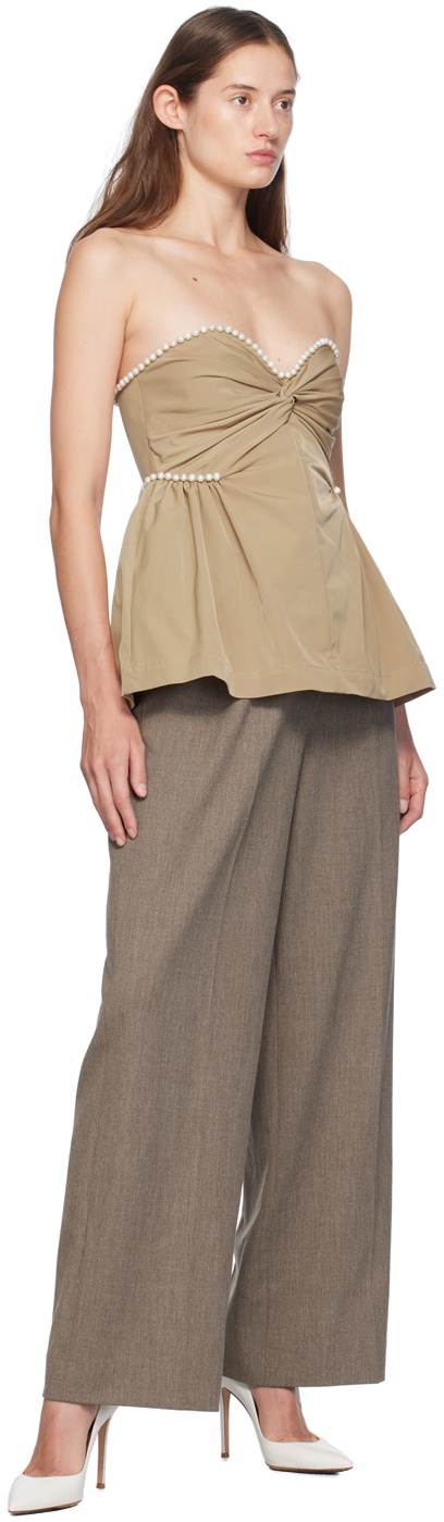 Kika Vargas Beige Hebe Top
