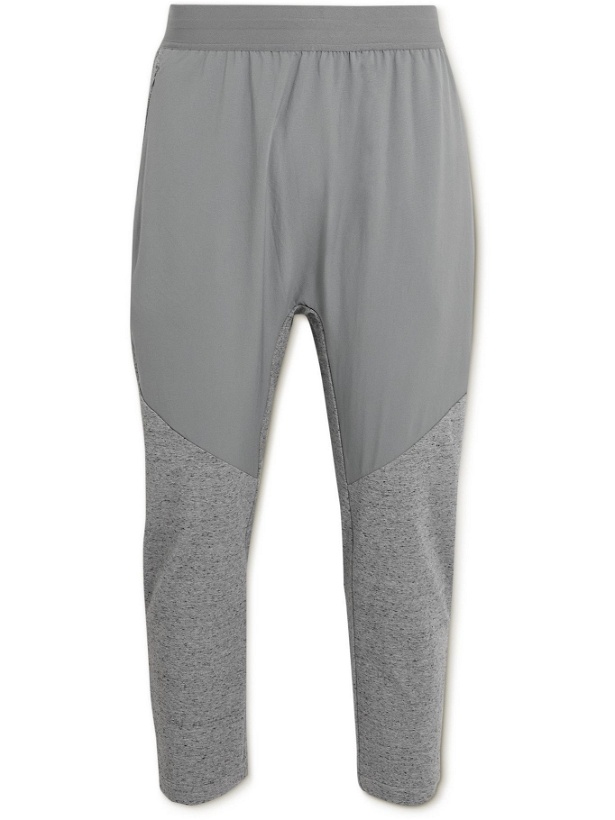 Photo: Nike Training - Tapered Jersey-Panelled Dri-FIT Yoga Sweatpants - Gray