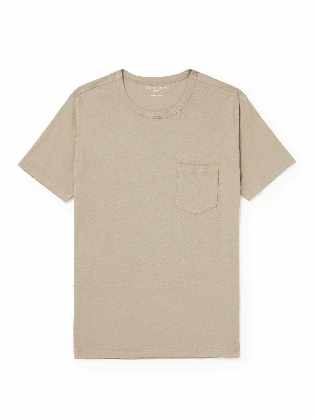 Photo: Officine Générale - Slub Cotton-Blend Jersey T-Shirt - Neutrals