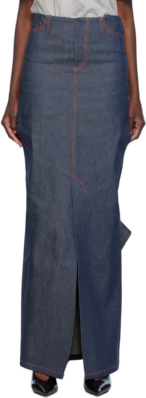 Photo: Meryll Rogge Navy Vented Denim Maxi Skirt